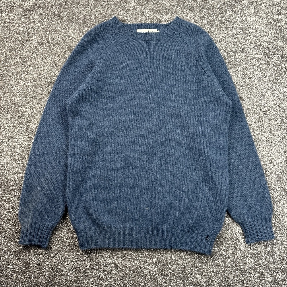 Harley Of Scotland Sweater Mens Medium Extra Fine Merino Wool Angora Knit